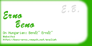 erno beno business card